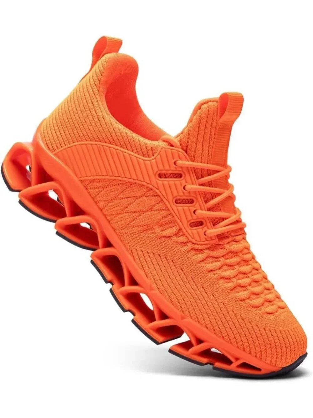 Mens Orange Comfort Non Slip Work Sport Athletic Trainer Slip on Walking Sneaker